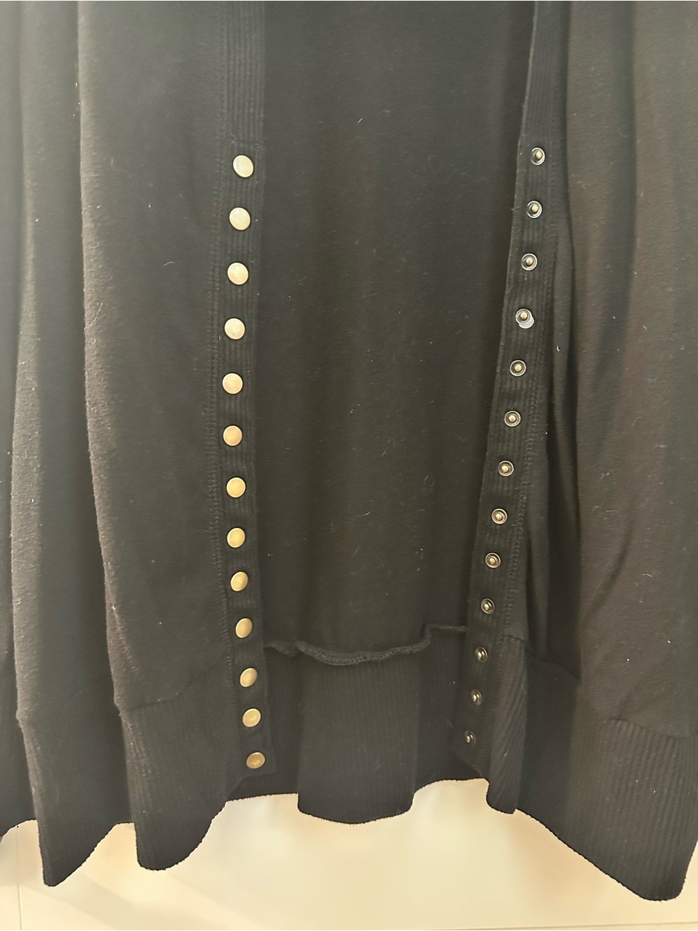 Zenana Outfitters Black Open-Front Cardigan with Gold Stud Trim - Picture 3 of 3